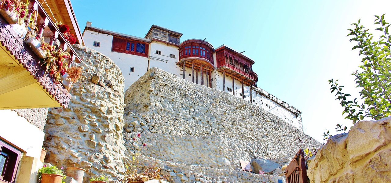 Front view of Baltit Fort in Karimabad, Hunza Valley with traditional stone architecture